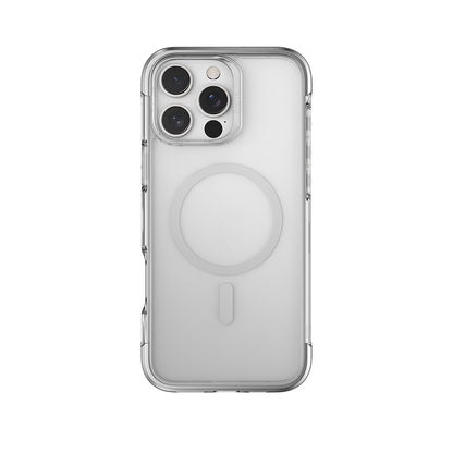 Apple iPhone 16 Pro Kılıf M-safe Şarj Özellikli Raptic Air Serisi Airbag Tasarımlı Metal Köşelikli Şeffaf Kapak