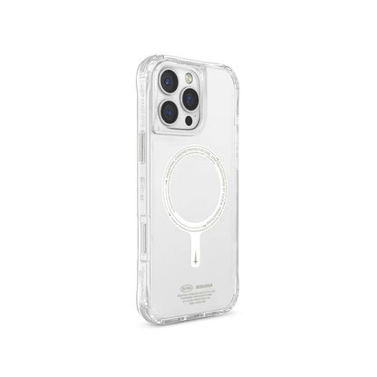 Apple iPhone 16 Pro Kılıf M-safe Şarj Özellikli Şeffaf Airbag Tasarımlı Skinarma Saido Nightglow Kapak