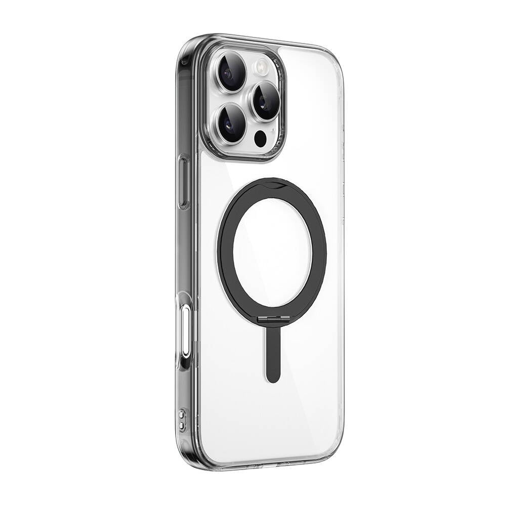 Apple iPhone 16 Pro Kılıf Wiwu MCC-201 iShield Ultra Serisi M-safe Şarj Özellikli Standlı Crystal Sert PC Kapak