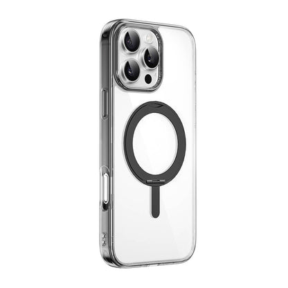Apple iPhone 16 Pro Kılıf Wiwu MCC-201 iShield Ultra Serisi M-safe Şarj Özellikli Standlı Crystal Sert PC Kapak
