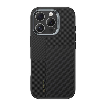 Apple iPhone 16 Pro Max Kılıf M-safe Şarj Özellikli Karbon Fiber Benks Montage Hybrid ArmorPro Kevlar Kapak