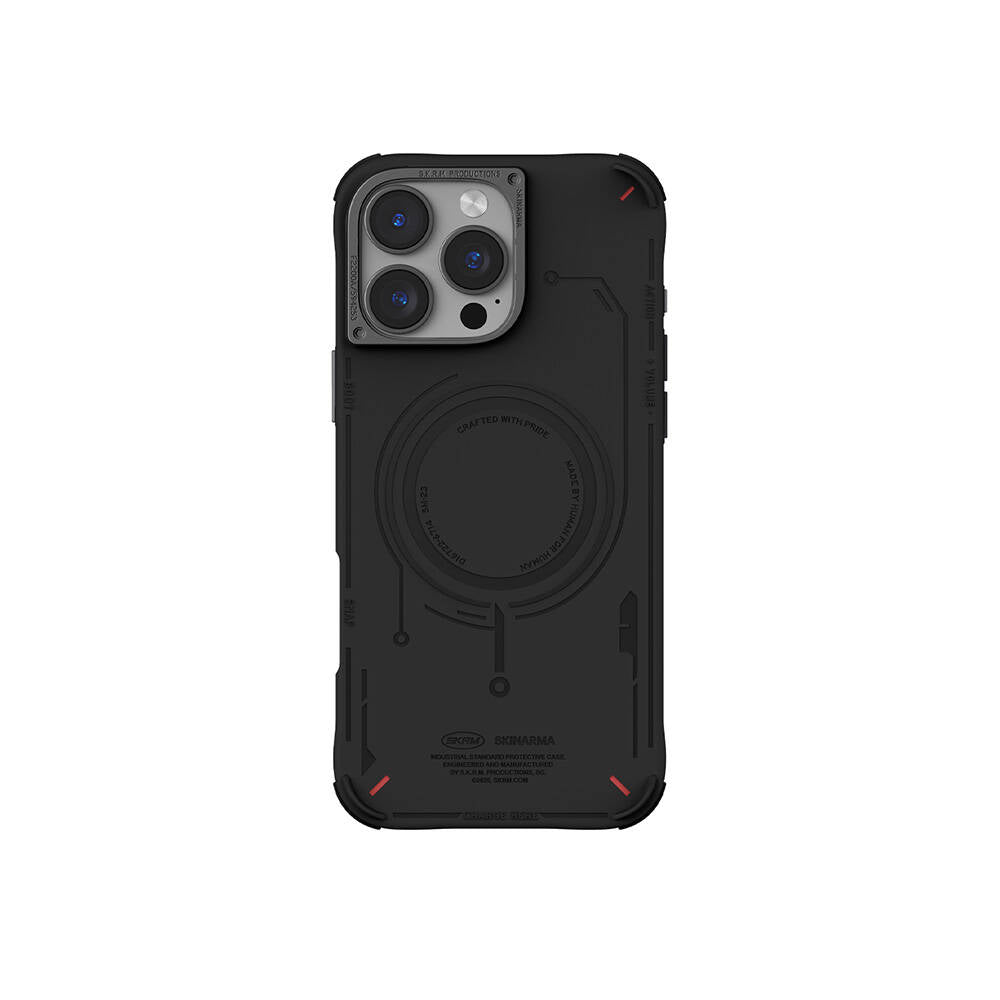 Apple iPhone 16 Pro Max Kılıf M-safe Şarj Özellikli Metal Kamera Çerçeveli Skinarma Mecha Serisi Kapak