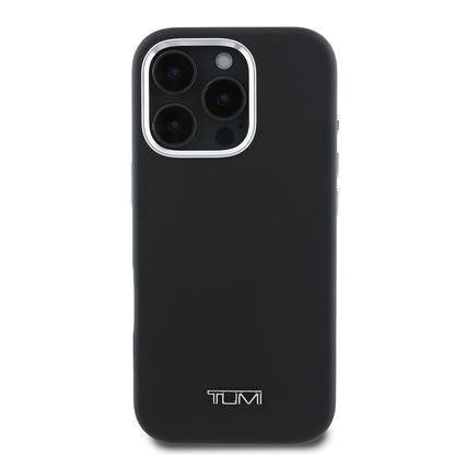 Apple iPhone 16 Pro Max Kılıf TUMI Orjinal Lisanslı M-safe Şarj Özellikli Metal Yazı Logolu PU Deri Kapak