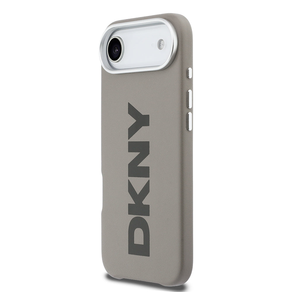Apple iPhone 17 Air Kılıf DKNY Orjinal Lisanslı M-safe Şarj Özellikli PU Büyük Dikey Logolu Kapak