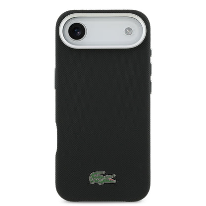 Apple iPhone 17 Air Kılıf Lacoste Orjinal Lisanslı M-Safe Şarj Özellikli PVC Pike Desenli Arka Yüzey İkonik Timsah Dokuma Logolu Kapak