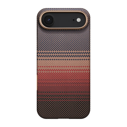 Apple iPhone 17 Air Kılıf M-safe Şarj Özellikli Aramid Fiber Pitaka Tactile Woven Sunset-Moonrise Serisi Kapak