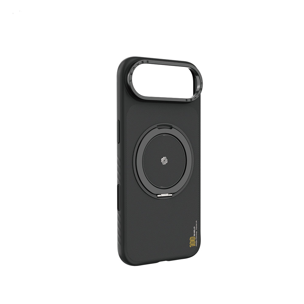 Apple iPhone 17 Air Kılıf M-safe Şarj Özellikli Metal Standlı Lenyes CK225 Kevlar Kapak