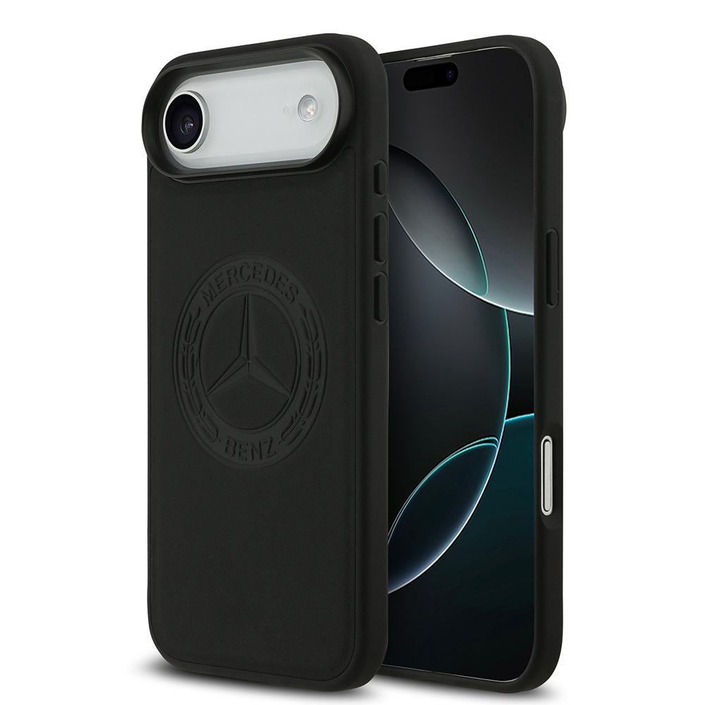 Apple iPhone 17 Air Kılıf Mercedes Benz Orjinal Lisanslı M-safe Şarj Özellikli Hakiki Deri Nostaljik Yıldız Dizayn Kapak