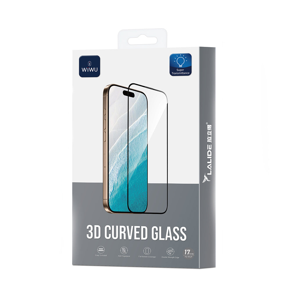 Apple iPhone 17 Air Wiwu LLD301 3D Curved Parmak İzi Bırakmayan Temperli Cam Ekran Koruyucu