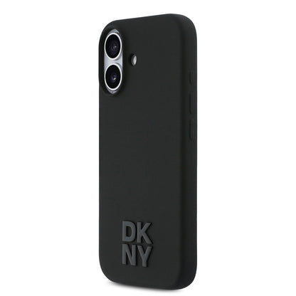 Apple iPhone 17 Kılıf DKNY Orjinal Lisanslı M-safe Şarj Özellikli Metal Logolu Silikon Kapak