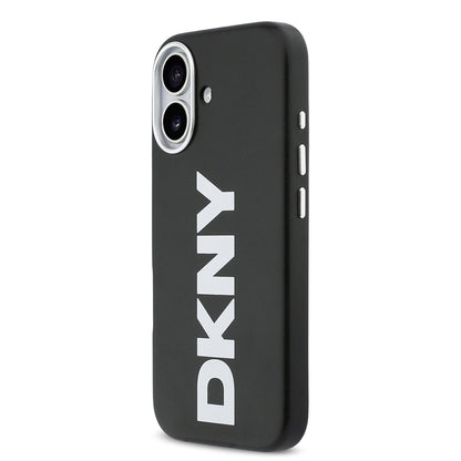 Apple iPhone 17 Kılıf DKNY Orjinal Lisanslı M-safe Şarj Özellikli PU Büyük Dikey Logolu Kapak