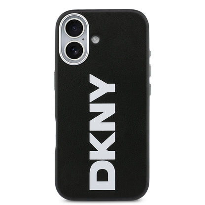 Apple iPhone 17 Kılıf DKNY Orjinal Lisanslı M-safe Şarj Özellikli PU Büyük Dikey Logolu Kapak