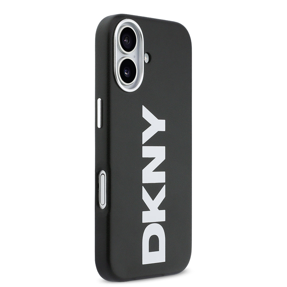 Apple iPhone 17 Kılıf DKNY Orjinal Lisanslı M-safe Şarj Özellikli PU Büyük Dikey Logolu Kapak