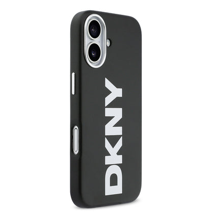 Apple iPhone 17 Kılıf DKNY Orjinal Lisanslı M-safe Şarj Özellikli PU Büyük Dikey Logolu Kapak