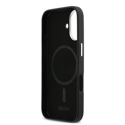 Apple iPhone 17 Kılıf DKNY Orjinal Lisanslı M-safe Şarj Özellikli PU Büyük Dikey Logolu Kapak