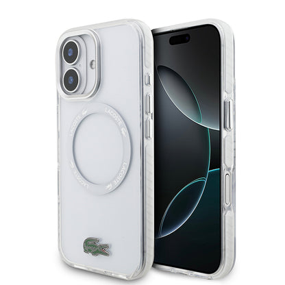 Apple iPhone 17 Kılıf Lacoste Orjinal Lisanslı M-safe Şarj Özellikli İkonik Timsah Logolu Buzlu Kapak