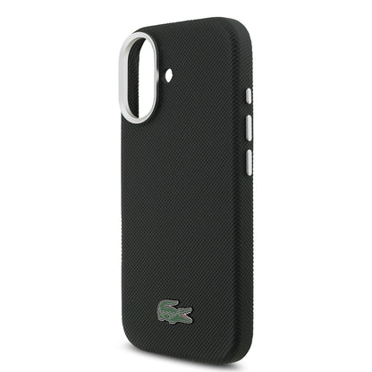 Apple iPhone 17 Kılıf Lacoste Orjinal Lisanslı M-Safe Şarj Özellikli PVC Pike Desenli Arka Yüzey İkonik Timsah Dokuma Logolu Kapak