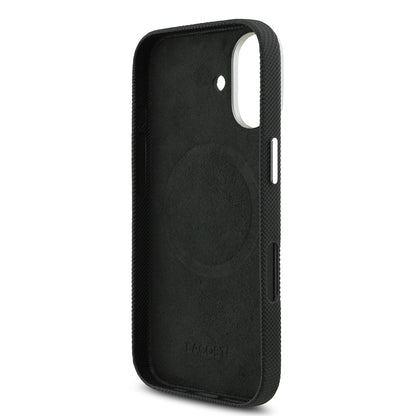 Apple iPhone 17 Kılıf Lacoste Orjinal Lisanslı M-Safe Şarj Özellikli PVC Pike Desenli Arka Yüzey İkonik Timsah Dokuma Logolu Kapak