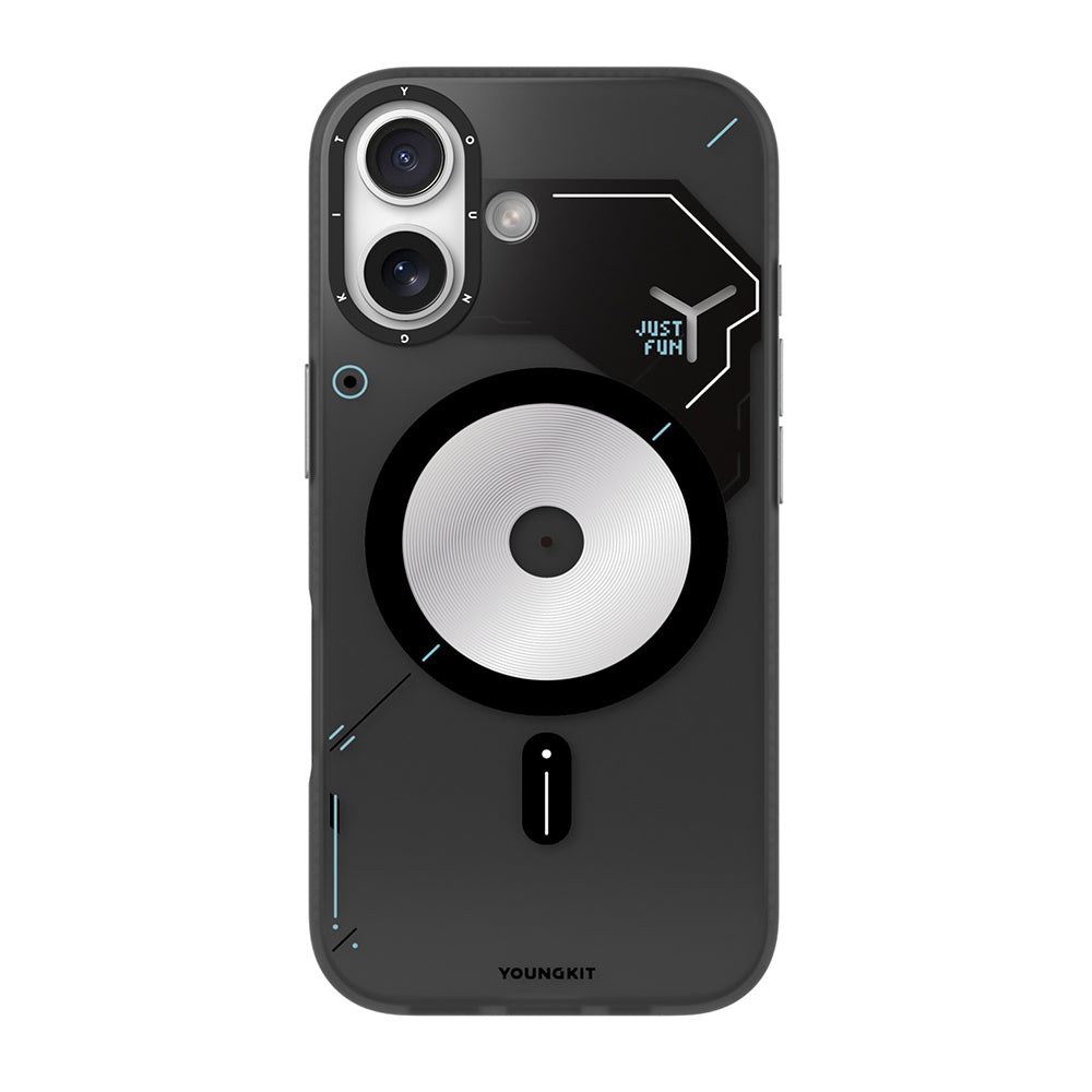 Apple iPhone 17 Kılıf M-safe Şarj Özellikli Disk Desenli Youngkit Disc Battle Kapak