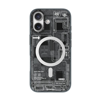 Apple iPhone 17 Kılıf M-safe Şarj Özellikli Kamera Denetim Butonlu Youngkit Technology Serisi Kapak