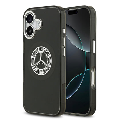 Apple iPhone 17 Kılıf Mercedes Benz Orjinal Lisanslı M-safe Şarj Özellikli Çift Katmanlı PC Nostaljik Yıldız Dizayn Kapak