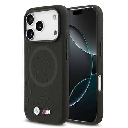 Apple iPhone 17 Pro Kılıf BMW Orjinal Lisanslı M-safe Şarj Özellikli Metal Logolu Delikli M Dizayn Deri Kapak