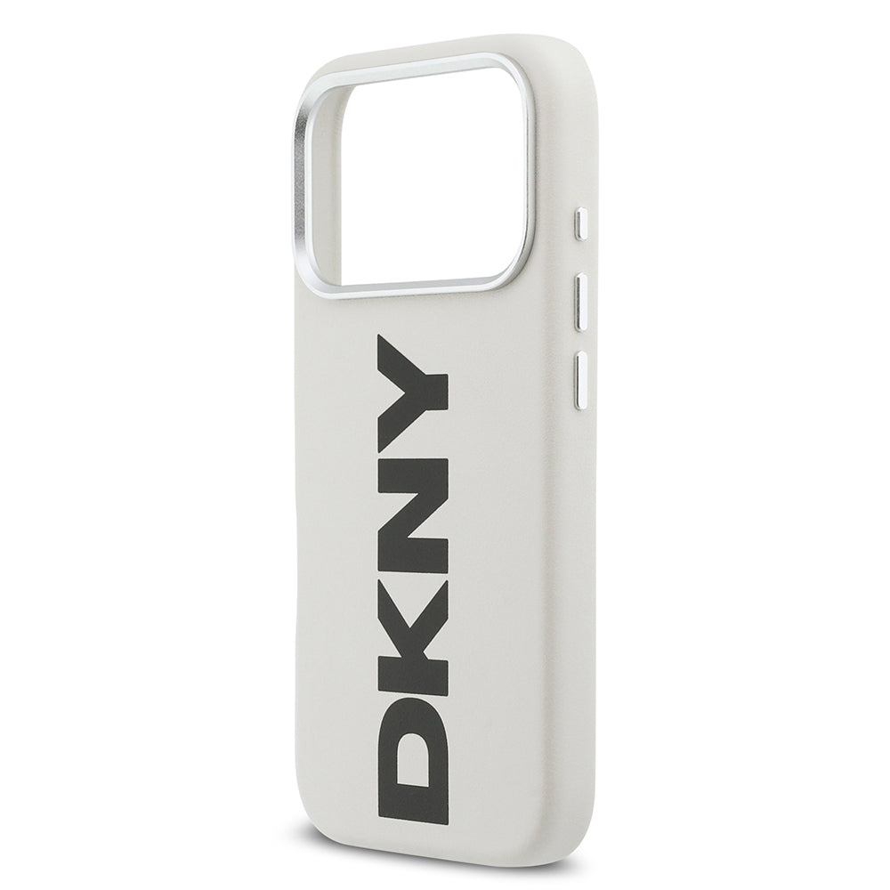 Apple iPhone 17 Pro Kılıf DKNY Orjinal Lisanslı M-safe Şarj Özellikli PU Büyük Dikey Logolu Kapak