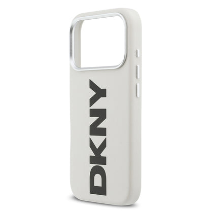 Apple iPhone 17 Pro Kılıf DKNY Orjinal Lisanslı M-safe Şarj Özellikli PU Büyük Dikey Logolu Kapak