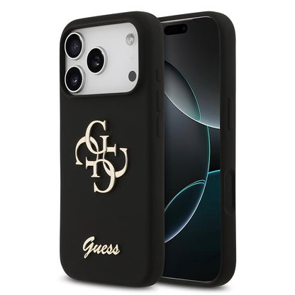 Apple iPhone 17 Pro Kılıf Guess Orjinal Lisanslı Grained Yazı Logolu Kapak