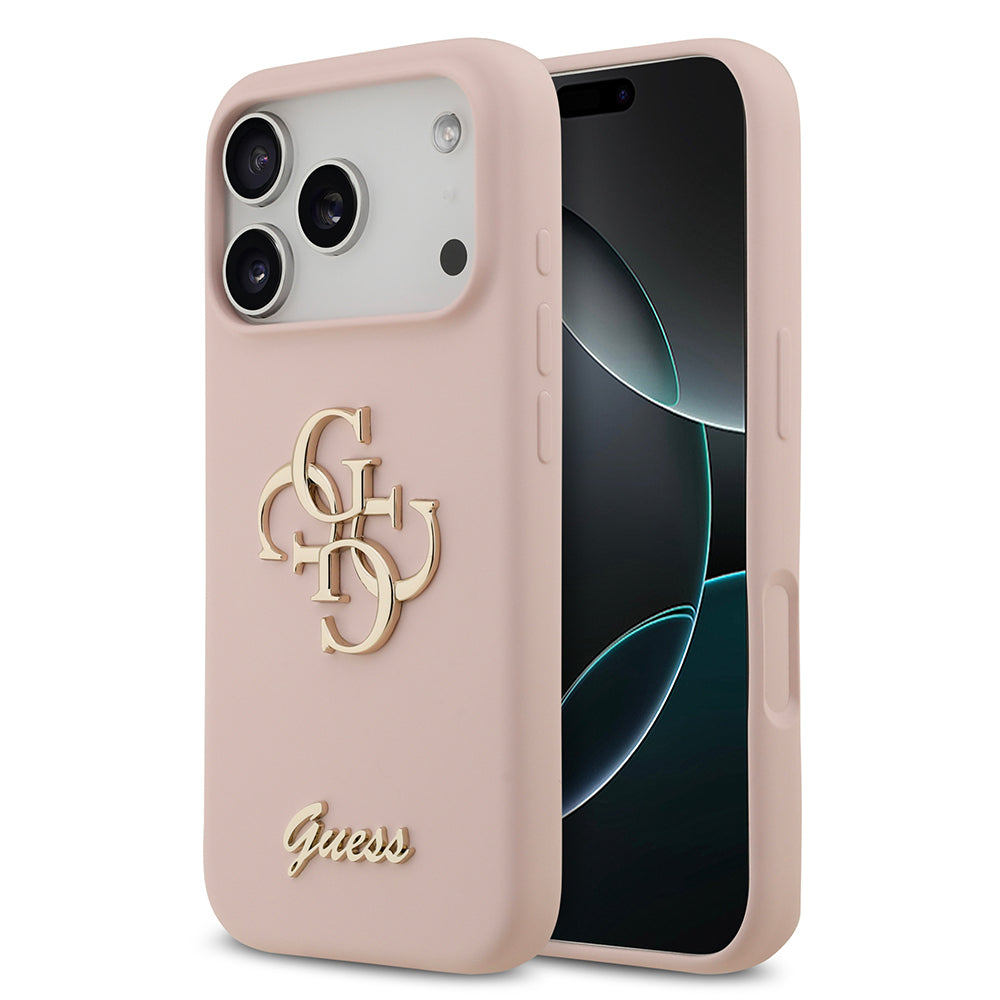Apple iPhone 17 Pro Kılıf Guess Orjinal Lisanslı Grained Yazı Logolu Kapak