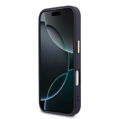 Apple iPhone 17 Pro Kılıf Guess Orjinal Lisanslı M-safe Şarj Özellikli Sıcak Baskılı Yazı Logolu PU Deri Peony Kapak