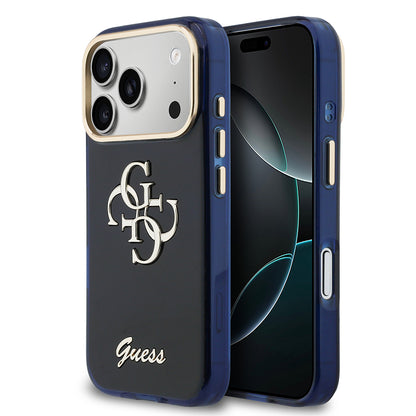 Apple iPhone 17 Pro Kılıf Guess Orjinal Lisanslı Yazı ve 4G Büyük Metal Logolu Silikon Kapak