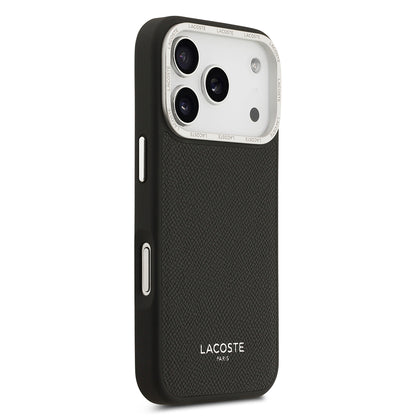 Apple iPhone 17 Pro Kılıf Lacoste Orjinal Lisanslı M-safe Şarj Özellikli Champs Elysees PU Deri Tasarımlı Kapak
