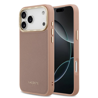 Apple iPhone 17 Pro Kılıf Lacoste Orjinal Lisanslı M-safe Şarj Özellikli Champs Elysees PU Deri Tasarımlı Kapak