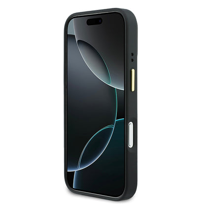 Apple iPhone 17 Pro Kılıf Lacoste Orjinal Lisanslı M-safe Şarj Özellikli Standlı PU Deri Karışık Monogram Desenli Kapak