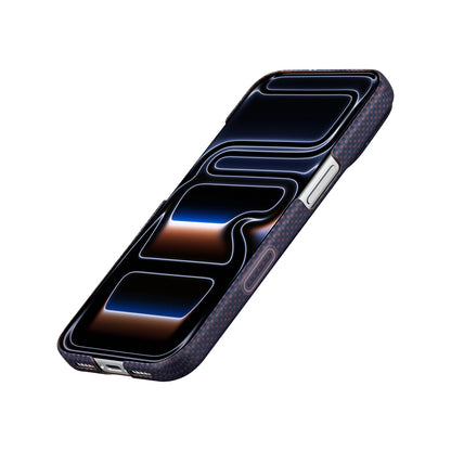 Apple iPhone 17 Pro Kılıf M-safe Şarj Özellikli Aramid Fiber Pitaka Sakura Hours Serisi Kapak
