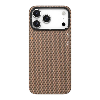Apple iPhone 17 Pro Kılıf M-safe Şarj Özellikli Aramid Fiber Youngkit 1500D Kevlar Extreme Wing Titanyum-Gold Serisi Kapak