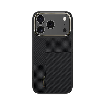 Apple iPhone 17 Pro Kılıf M-safe Şarj Özellikli Karbon Fiber Benks Montage Hybrid ArmorPro Kevlar Kapak