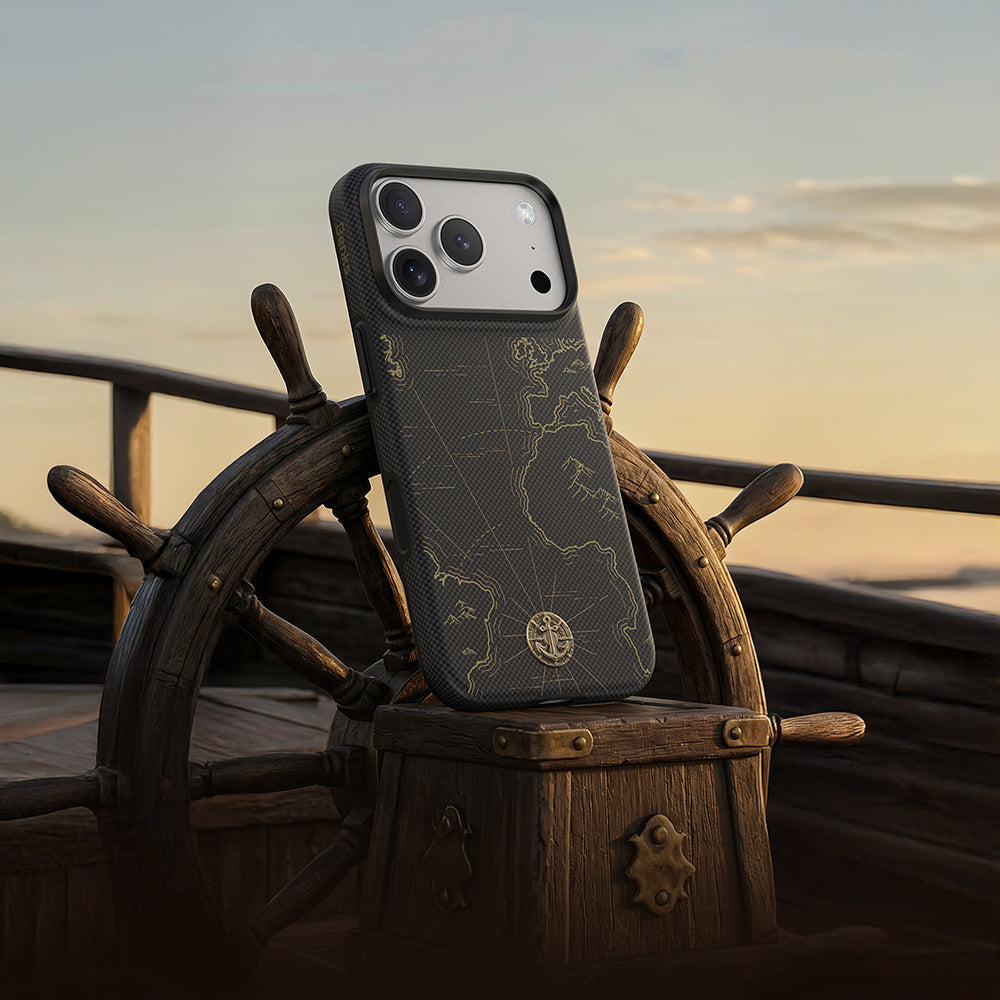 Apple iPhone 17 Pro Kılıf M-safe Şarj Özellikli Karbon Fiber Tasarımlı Benks ArmorEdge Air Navigator Kevlar Kapak