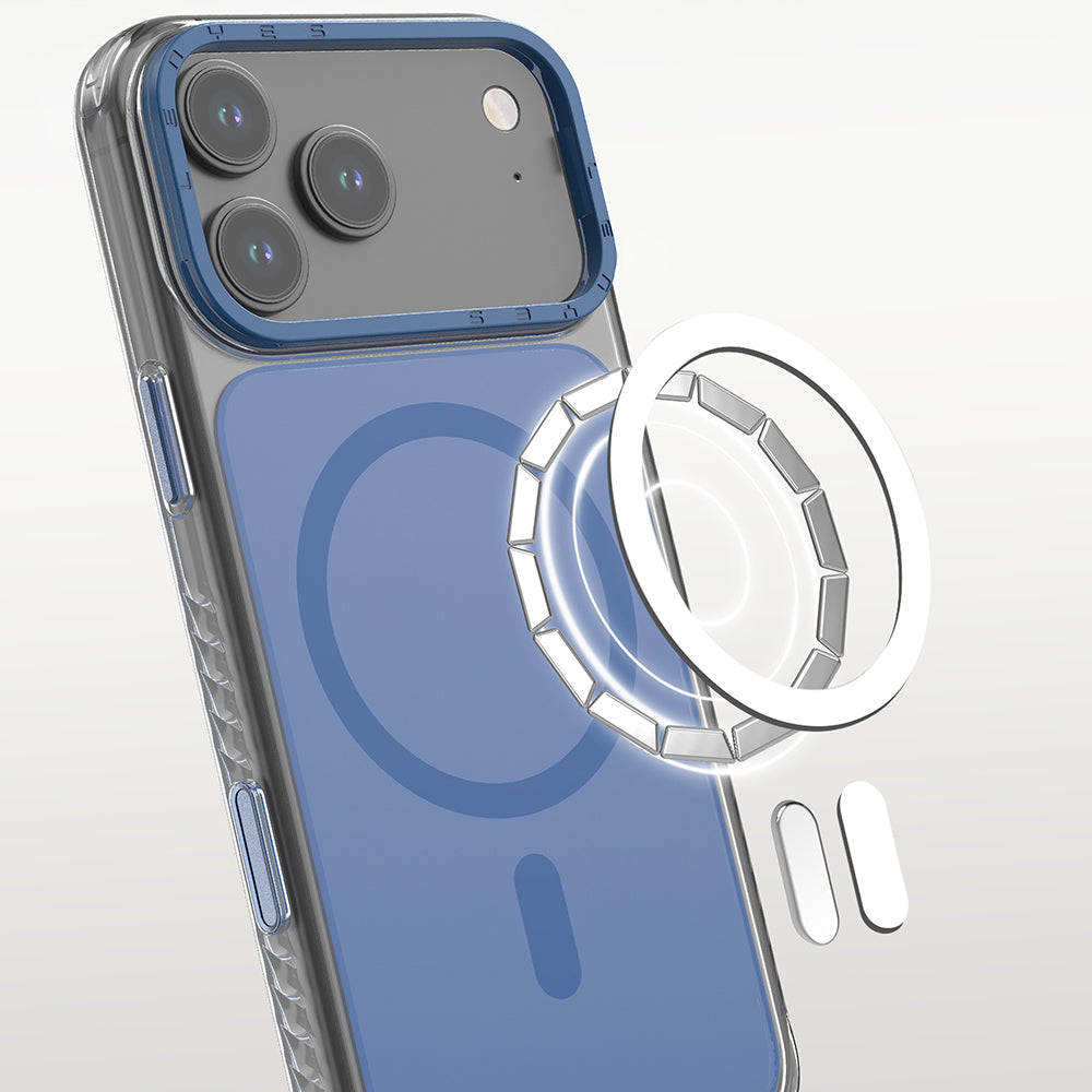 Apple iPhone 17 Pro Kılıf M-safe Şarj Özellikli Metal Kamera Çerçeveli Airbag Tasarımlı Lenyes CK221 Sert PC Kapak