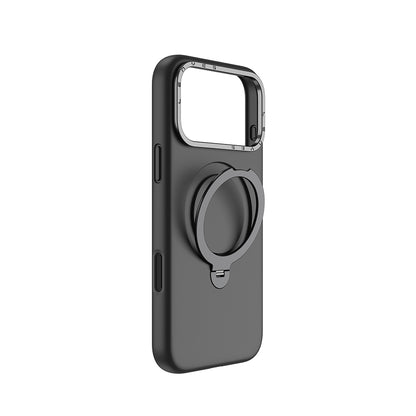 Apple iPhone 17 Pro Kılıf M-safe Şarj Özellikli Metal Standlı Sıvı Silikon Lenyes CK223 Kapak