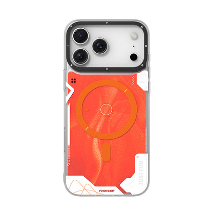 Apple iPhone 17 Pro Kılıf M-safe Şarj Özellikli Parlak Kumlu Sıvılı Tasarımlı Galaxy Fantasy Serisi Kapak