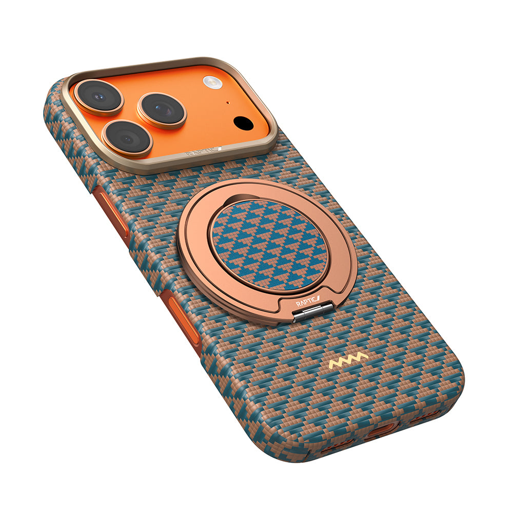 Apple iPhone 17 Pro Kılıf Raptic 2in1 Bundle Kit Aramid Skin Destiny Serisi Stand ve Kapak