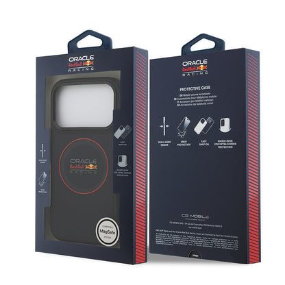 Apple iPhone 17 Pro Kılıf Redbull Orjinal Lisanslı M-safe Şarj Özellikli Kırmızı Halka ve Logo Kabartmalı PU Deri Kapak