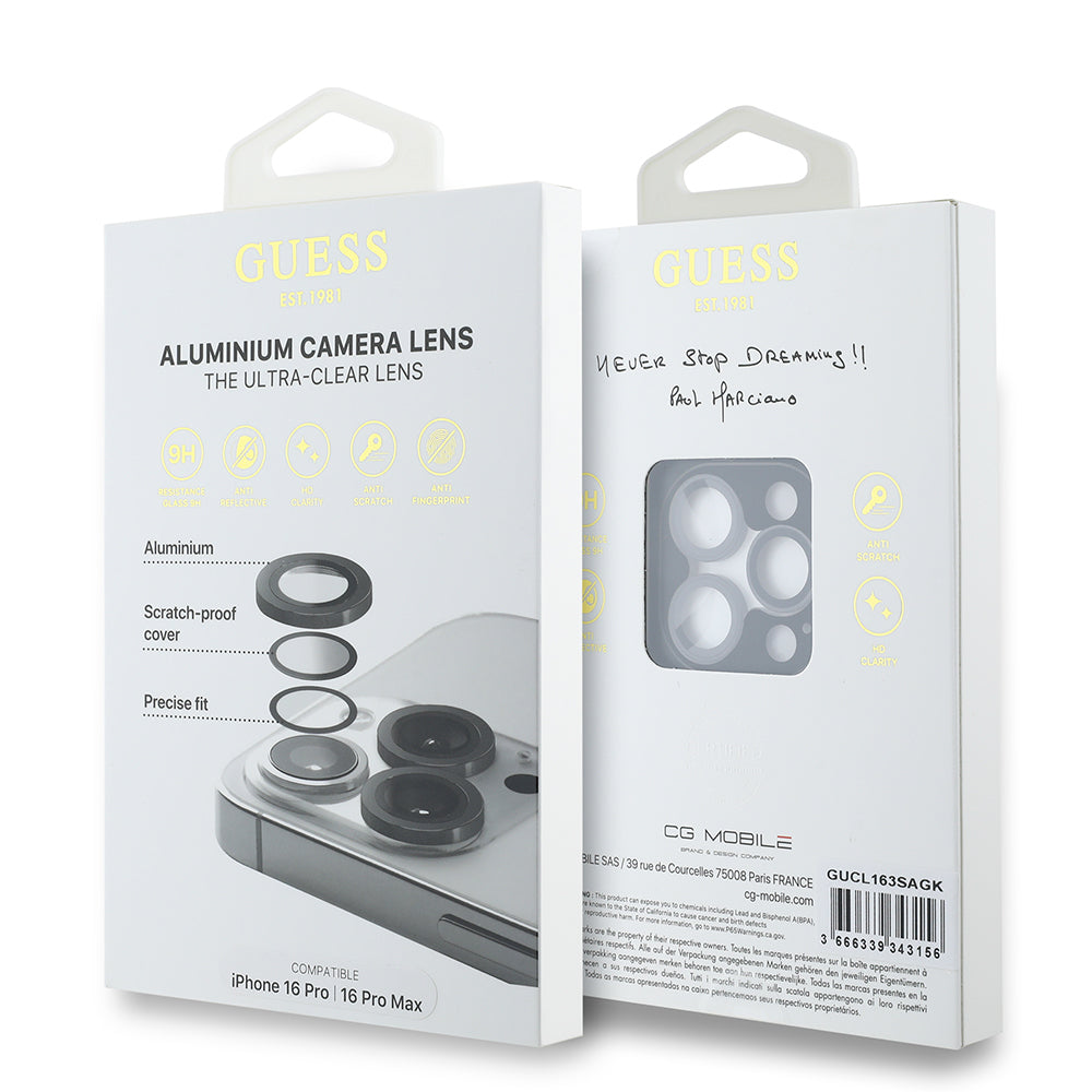 Apple iPhone 17 Pro Max Guess Orjinal Lisanslı Metal Kamera Lens Koruyucu