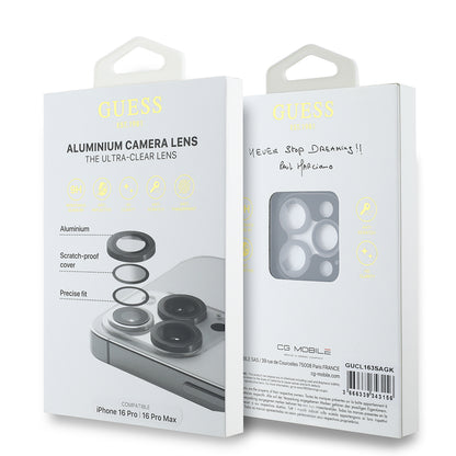 Apple iPhone 17 Pro Max Guess Orjinal Lisanslı Metal Kamera Lens Koruyucu