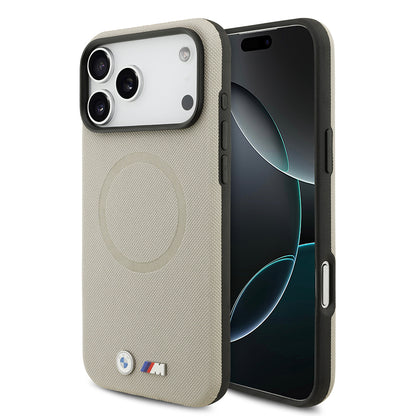 Apple iPhone 17 Pro Max Kılıf BMW Orjinal Lisanslı M-safe Şarj Özellikli Metal Logolu Delikli M Dizayn Deri Kapak