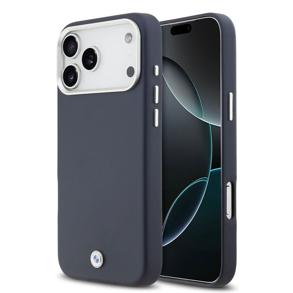 Apple iPhone 17 Pro Max Kılıf BMW Orjinal Lisanslı M-safe Şarj Özellikli Metal Logolu Tam Kaplama Deri Kapak