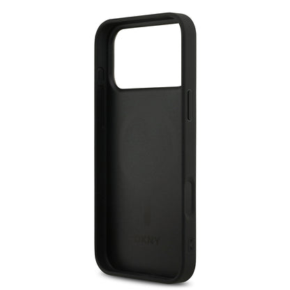 Apple iPhone 17 Pro Max Kılıf DKNY Orjinal Lisanslı M-safe Şarj Özellikli 3D Yazılı Grid Pattern Kapak