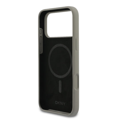 Apple iPhone 17 Pro Max Kılıf DKNY Orjinal Lisanslı M-safe Şarj Özellikli Metal Logolu Silikon Kapak